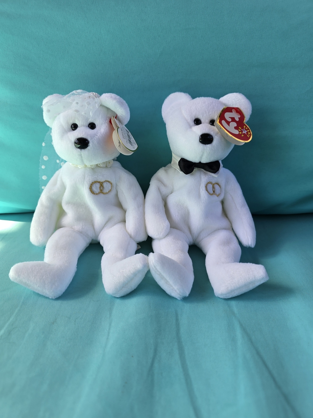 Bride & Groom Couple - Ty Beanie Babies 'Wedding Bears'